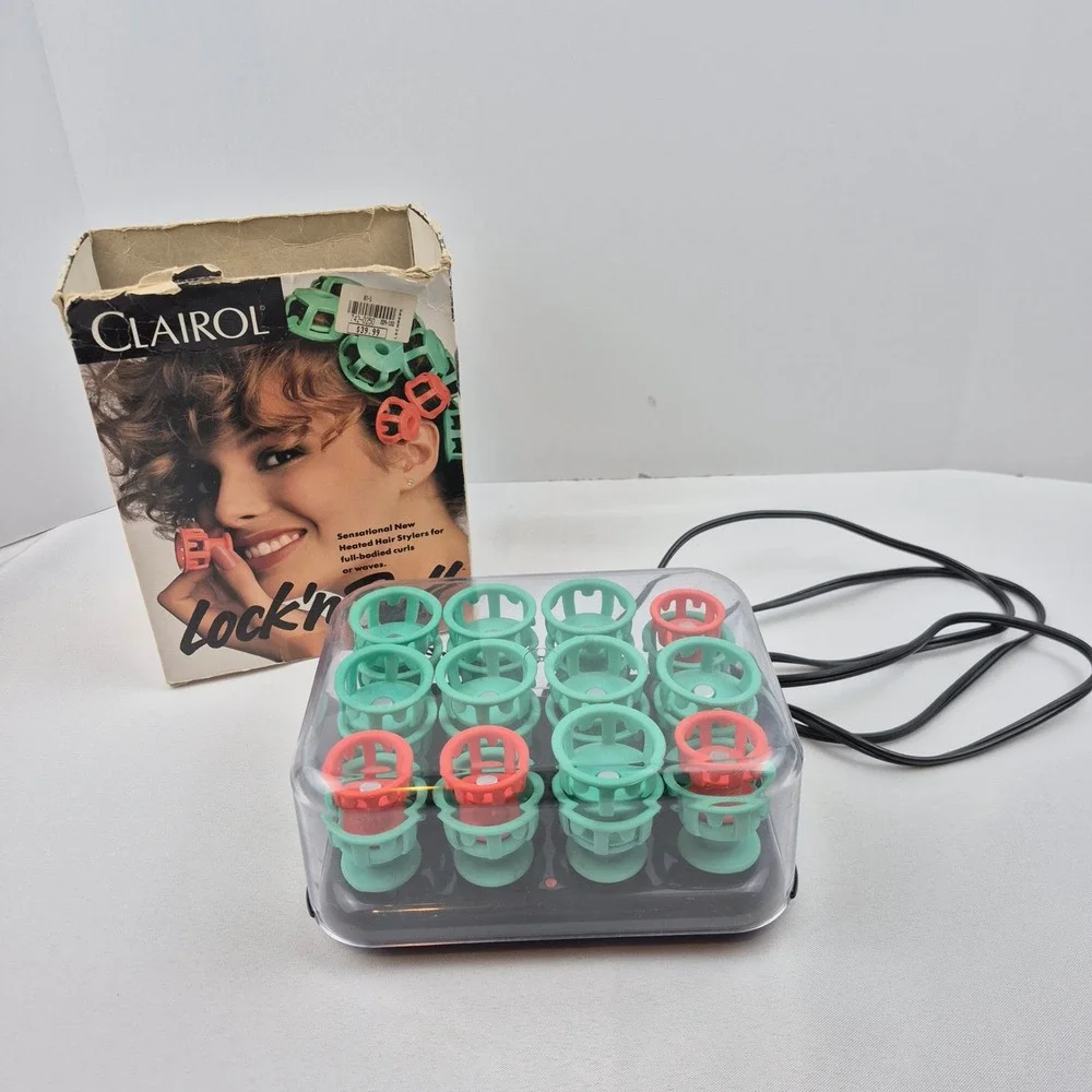 Clairol Lock n Roll Vintage 1989 Heated Hair Stylers Model BT-1 Retro 80s Box - Picture 1 of 11